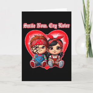 Carte Couple Horreur Sourire Maintenant Pleurer Plus Tar