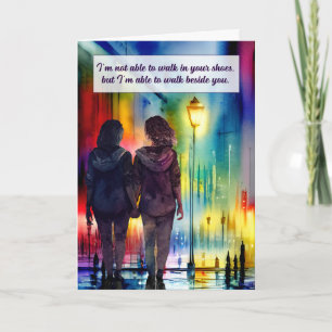 Carte Couple Lesbienne Marcher À Côté De Vous Gay Rainbo