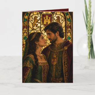 Carte couple médiéval anniversaire valentin