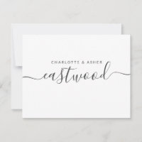 Carte Couple Nom Noir Sur Note Blanche