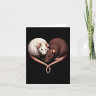 Carte Couple Petit Rongeur Animal De Compagnie Cœur Heur