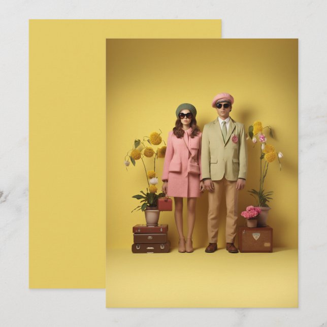 Carte Couple rétro (Devant / Derrière)