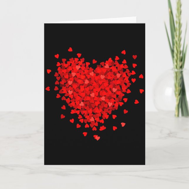 Carte Couple Saint-Valentin Rouge Cœur d'Amour  (Devant)