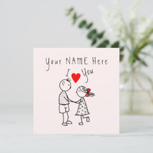 Carte Couple Valentine's Day avec nom personnalisé