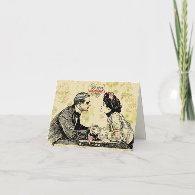 Carte Couple Victorien Romantique pour la Saint-Valentin (Devant)