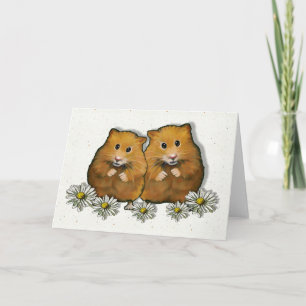 Carte Couples de hamster, marguerites, art : Mariage,