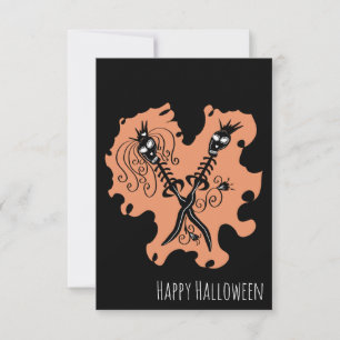 Carte Couples de l'Halloween pour l'Anniversaire Lames d