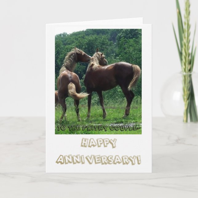 Carte Couples vifs d'anniversaire de chevaux (Devant)