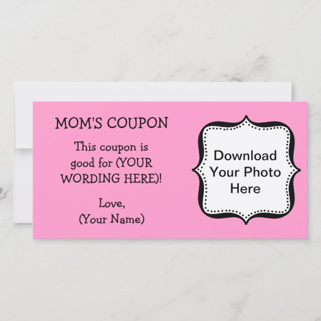 CARTE COUPON CADEAU PERSONNALISÉ POUR MOM (Devant)