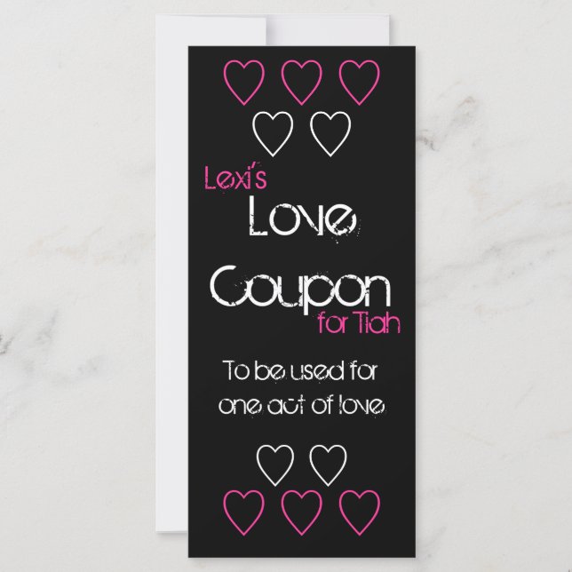 Carte Coupon d'amour (Devant)