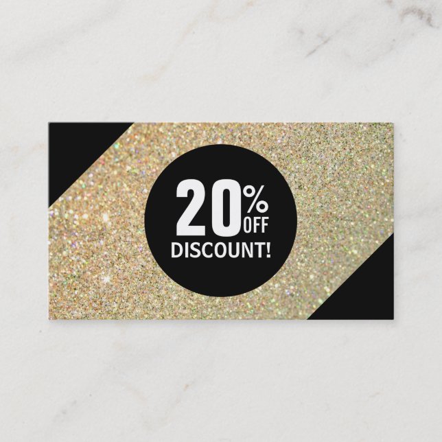 Carte Coupon Gold Parties scintillant Black Mode (Devant)