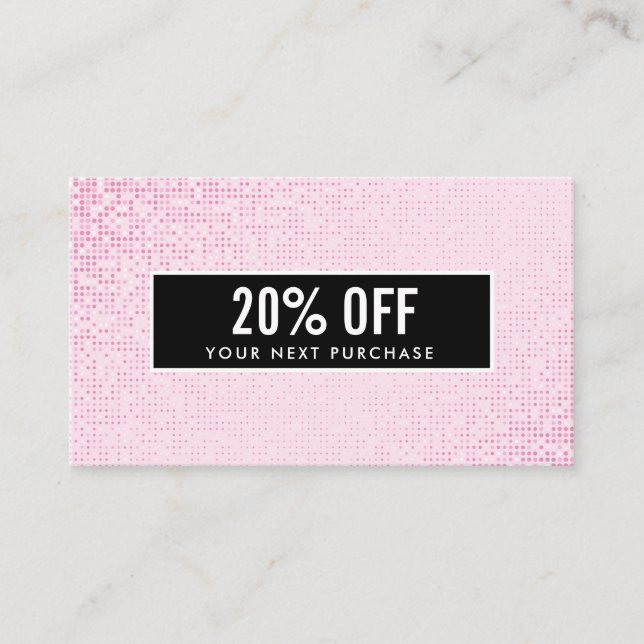 Carte Coupon noir Faux Rose Sequin (Devant)