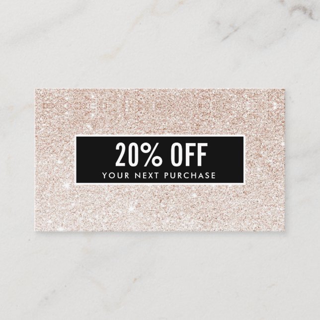 Carte Coupon Noir Parties scintillant Champagne (Devant)