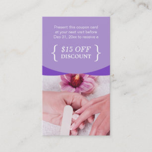 Carte Coupon Violet Floral Nail Salon SPA
