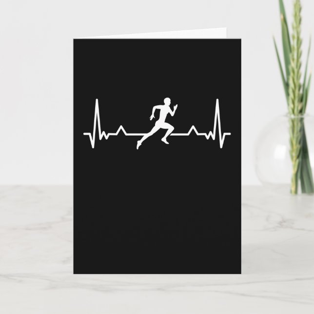 Carte Coureur à rythme cardiaque Cadeau drôle (Devant)