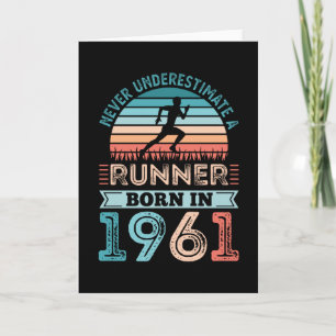 Carte Coureur né en 1961 60e anniversaire Cadeau coureur