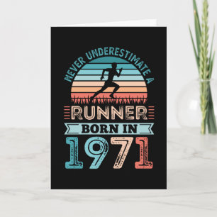 Carte Coureur né en 1971 50e anniversaire Cadeau coureur