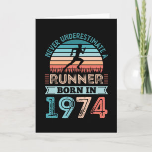 Carte Coureur né en 1974 50e anniversaire Cadeau coureur