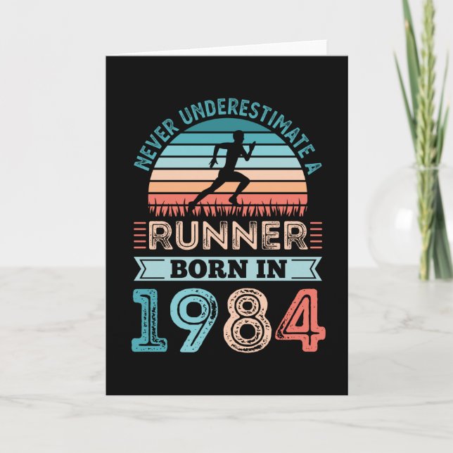Carte Coureur né en 1984 40e anniversaire Cadeau coureur (Devant)