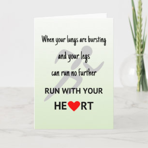 Carte Courez avec votre coeur inspirant