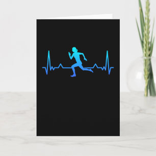 Carte Courir Heartbeat Line Maman Runner Cadeau
