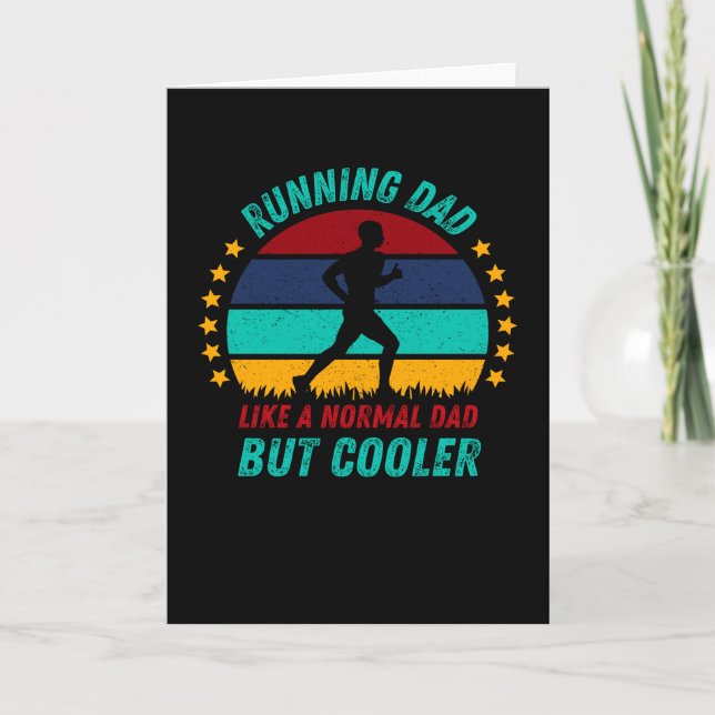 Carte Courir papa - Cadeau Fête des pères Cool (Devant)
