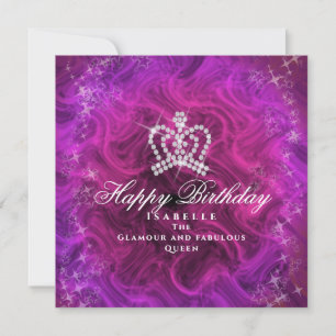 Carte Couronne brillante Magenta rouge