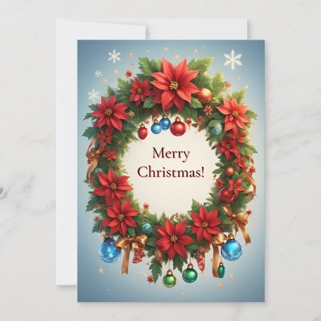 Carte Couronne de Noël festive (Devant)