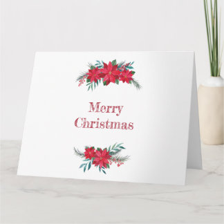 Carte Couronne de poinsettia rouge