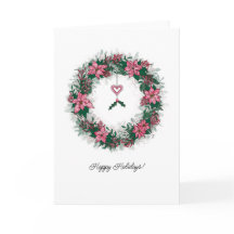 Couronne de vacances poinsettia rose