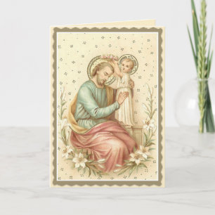 Carte Couronnement de saint Joseph par Jésus religieux v