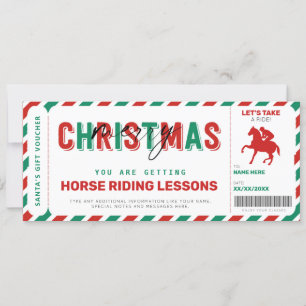 Carte Cours d'équitation Bon Cadeau Ticket Chèque-Cadeau