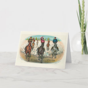 Carte Course De Cheval vintage Devant Tous