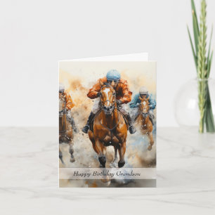 Carte Courses de Cheval Grandson Anniversaire