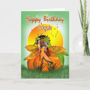 Carte Cousin Birthday Card - Moonies Citrus Fairy - Afri