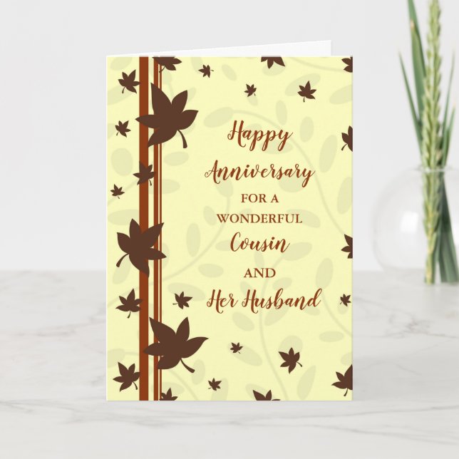 Carte Cousin d'automne et son anniversaire de mari (Devant)