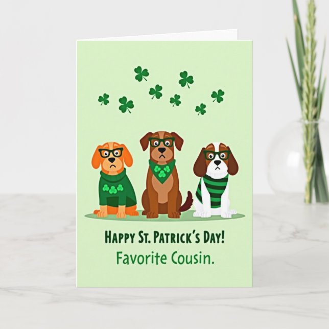 Carte Cousin de St-Patrick pour Chiens (Devant)