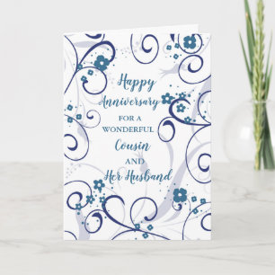 Carte Cousin moderne et son anniversaire de Mariage du m
