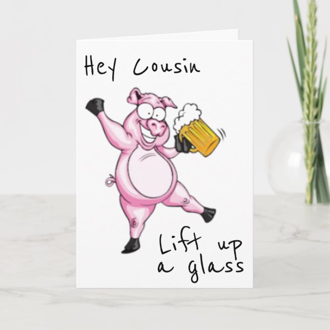 CARTE **COUSIN** PRÊT À CÉLÉBRER **CARTE D'ANNIVERSAIRE* (Devant)