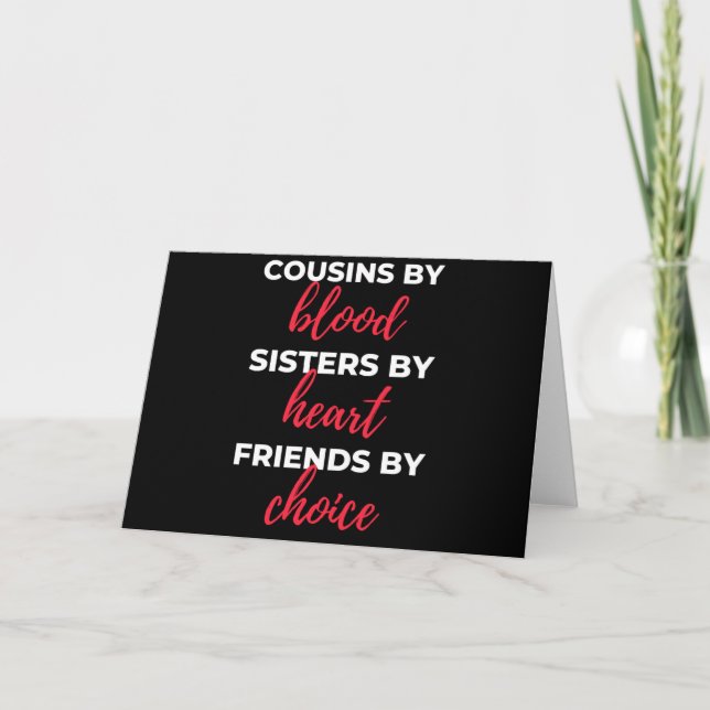 Carte Cousins By Blood Sisters By Heart (Devant)