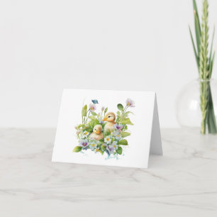 Carte Couteaux Jaunes mignons en Fleurs BLANC