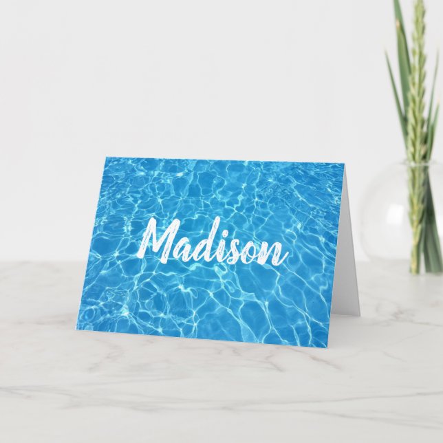 Carte Coutume bleue de l'eau de piscine de cool (Devant)