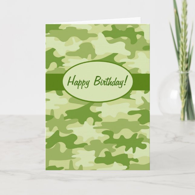 Carte Coutume de joyeux anniversaire de camouflage de (Devant)