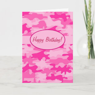 Carte Coutume rose fuchsia de joyeux anniversaire de