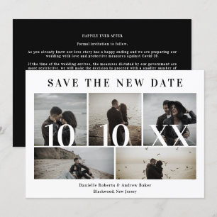 Carte Covid19 Black Trendy New Date 5 Photos Mariage
