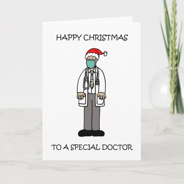 Carte Covid 19 Happy Christmas Doctor (Devant)