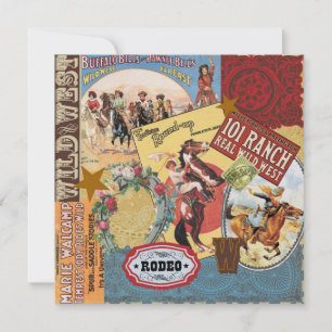 Carte cow-girl occidentale vintage moderne