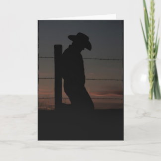 Carte Cowboy au coucher du soleil