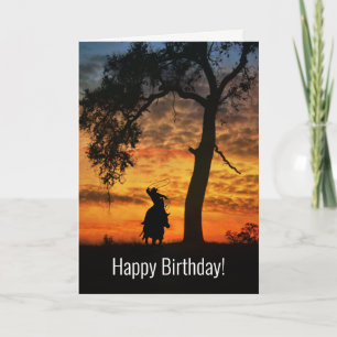 Carte Cowboy Country Western Joyeux sentiers d'anniversa