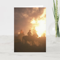 Cowboy de coucher du soleil